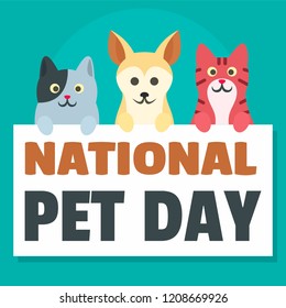 National pet day concept background. Flat illustration of national pet day vector concept background for web design