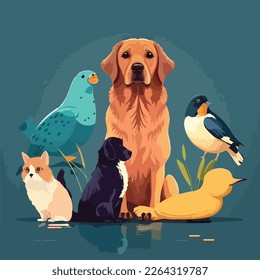 National Pet Day, flat illustration, no text