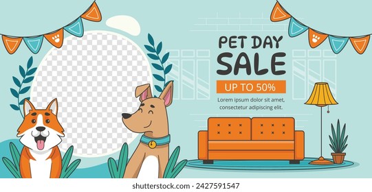 National Pet Day. Happy Pet Day Background. April 11. Pet Day Celebration. Cartoon Vector illustration design for Poster, Banner, Flyer, Greeting, Card, Cover, Post, Promotion, Event.