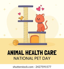 National Pet Day. Happy Pet Day Background. April 11. Pet Day Celebration. Cartoon Vector illustration design for Poster, Banner, Flyer, Greeting, Card, Cover, Post, Promotion, Event.