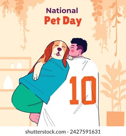 National Pet Day. Happy Pet Day Background. April 11. Pet Day Celebration. Cartoon Vector illustration design for Poster, Banner, Flyer, Greeting, Card, Cover, Post, Promotion, Event.