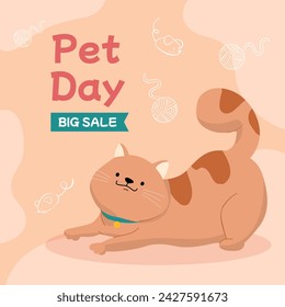 National Pet Day. Happy Pet Day Background. April 11. Pet Day Celebration. Cartoon Vector illustration design for Poster, Banner, Flyer, Greeting, Card, Cover, Post, Promotion, Event.