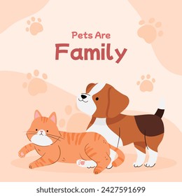 National Pet Day. Happy Pet Day Background. April 11. Pet Day Celebration. Cartoon Vector illustration design for Poster, Banner, Flyer, Greeting, Card, Cover, Post, Promotion, Event.