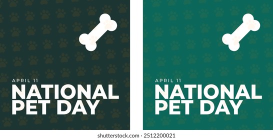 National Pet Day. Happy Pet Day Background. Social media post and card design with cute pets