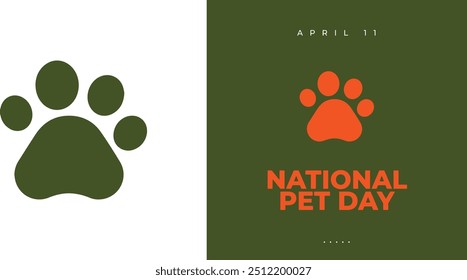 National Pet Day. Happy Pet Day Background. Social media post and card design with cute pets