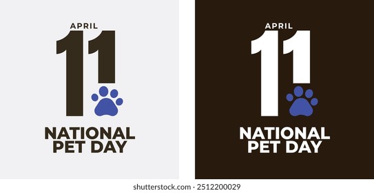 National Pet Day. Happy Pet Day Background. Social media post and card design with cute pets