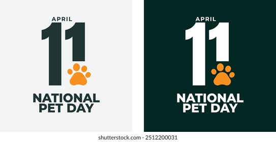 National Pet Day. Happy Pet Day Background. Social media post and card design with cute pets