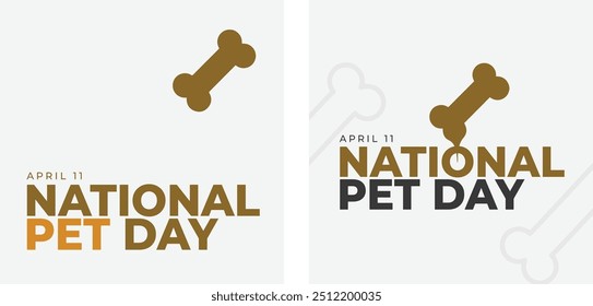 National Pet Day. Happy Pet Day Background. Social media post and card design with cute pets