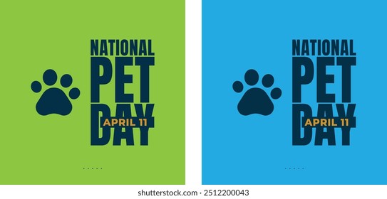 National Pet Day. Happy Pet Day Background. Social media post and card design with cute pets