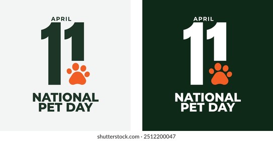 National Pet Day. Happy Pet Day Background. Social media post and card design with cute pets