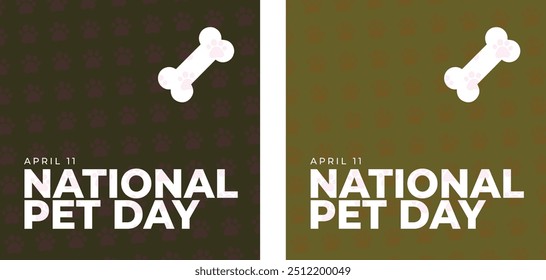 National Pet Day. Happy Pet Day Background. Social media post and card design with cute pets