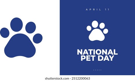 National Pet Day. Happy Pet Day Background. Social media post and card design with cute pets