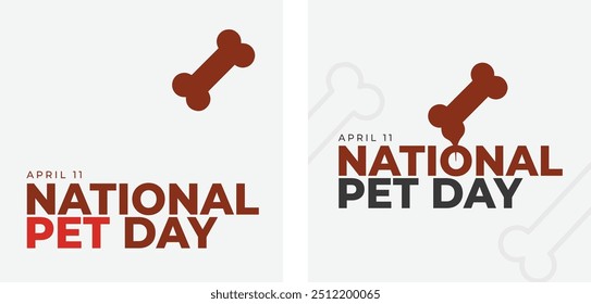 Día Nacional de las Mascotas. Feliz Día de la Mascota. Diseño de postales y tarjetas de redes sociales con mascotas lindas