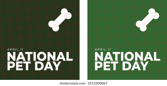 National Pet Day. Happy Pet Day Background. Social media post and card design with cute pets