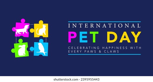  National pet day holiday design National Pet Day Abstract Vector Templates Design, Dog, Cat, Parrot, Rabbit. Social media post 
