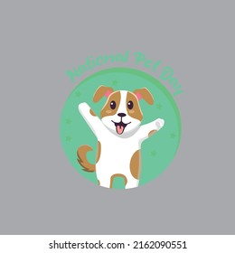 National pet day holiday social media post and card design with cute pets
