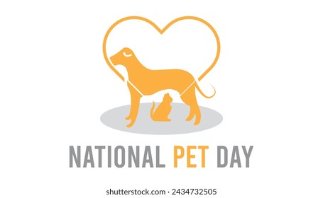 National Pet Day observed every year in April. Template for background, banner, card, poster with text inscription.