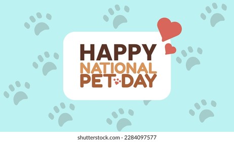 National Pet Day with Pattern Background, Blue and Brown