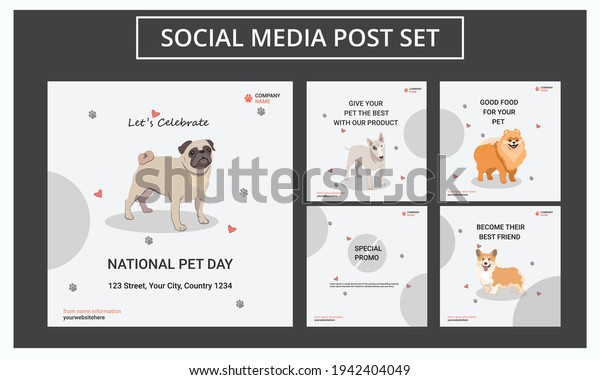 National Pet Day Social Media Post Stock Vector (Royalty Free) 1942404049