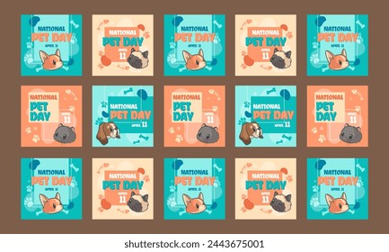 national pet day template vector illustration design