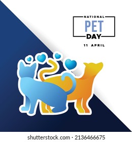 National Pet Day Vector Banner Design Stock Vector (Royalty Free ...