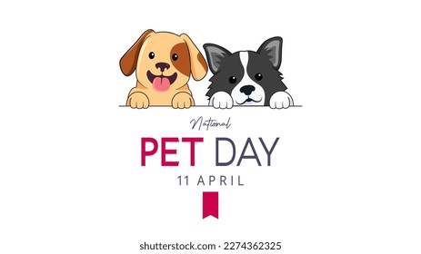 national pet day vector design. april 11th. with cute pet dogs, love your pets and take care of pets. cute and smart dog