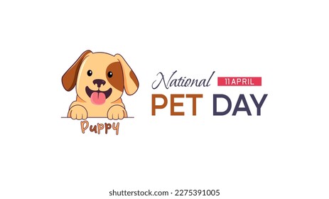 national pet day vector design. april 11th. with cute pet dogs, love your pets and take care of pets. cute and smart dog