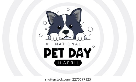 national pet day vector design. april 11th. with cute pet dogs, love your pets and take care of pets. cute and smart dog