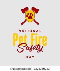 National Pet Fire Safety Day, background template Holiday concept