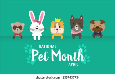 National Peth Month card or background. vector illustration.