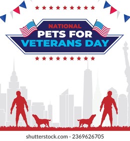 National Pets for Veterans Day – October 21, 2023, Color changeable, Illustrator Eps File, Suitable for use in print or social media. Get it now at shutterstock.