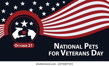 National Pets for Veterans Day Vektorbanner-Design. Fröhlich 
National Pets for Veterans Day moderne minimale grafische Poster-Illustration.