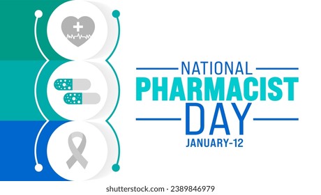 National Pharmacist day background design template use to background, banner, placard, card, book cover,  and poster design template with text inscription and standard color. vector