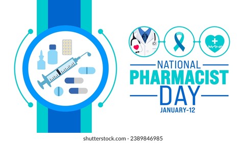 National Pharmacist day background design template use to background, banner, placard, card, book cover,  and poster design template with text inscription and standard color. vector