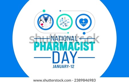 National Pharmacist day background design template use to background, banner, placard, card, book cover,  and poster design template with text inscription and standard color. vector