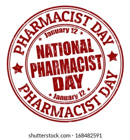National pharmacist day grunge rubber stamp, vector illustration