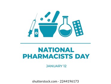 National pharmacist day isolated on white background celebrated on January 12