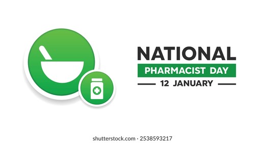 National Pharmacist Day. Medicine maker. Great for cards, banners, posters, social media and more. White background. 