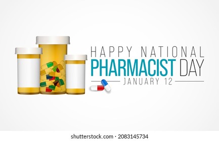 National Pharmacist day is observed every year on January 12, The day focuses on the importance of pharmacists, and it honors how much they impact our health and well-being. Vector illustration