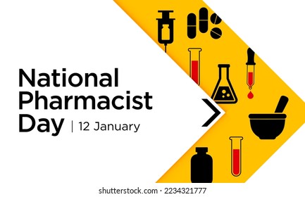 National Pharmacist day is observed every year on 12 January, The day focuses on the importance of pharmacists, and it honors how much they impact our health and well-being. vector illustration