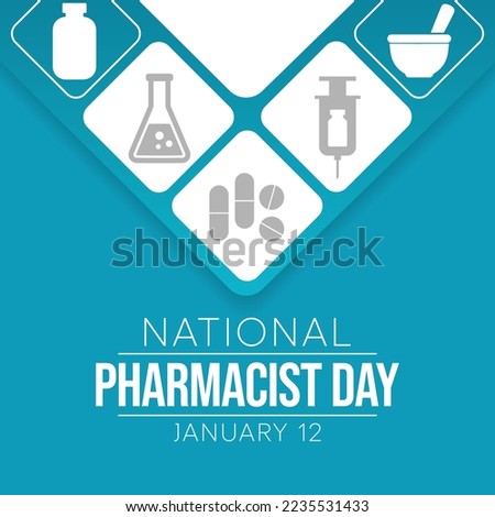 National Pharmacist day is observed every year on 12 January, The day focuses on the importance of pharmacists, and it honors how much they impact our health and well-being. vector illustration