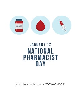 National Pharmacist Day vector design template good for celebration usage. National Pharmacist Day design. flat design. eps 10.