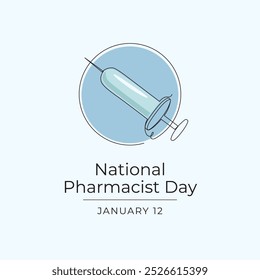 Plantilla de diseño del Vector del Día Nacional del Farmacéutico buena para el uso de la celebración. Diseño del Día Nacional del Farmacéutico. dibujo continuo de líneas. eps 10.