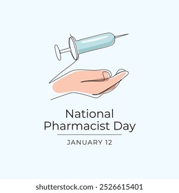 National Pharmacist Day vector design template good for celebration usage. National Pharmacist Day design. continuous line drawing. eps 10.