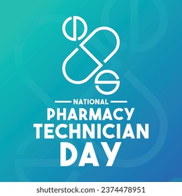 National Pharmacy Technician Day design vector. The third Tuesday in October. Gradient background. Eps 10. svg