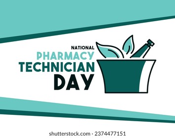 National Pharmacy Technician Day. The third Tuesday in October. Flat design vector. Poster, banner, card, background. Eps 10. svg