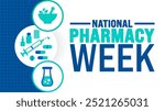 national pharmacy week background or banner design template is observed every year in October. Holiday concept. Template for card, poster, placard, template. eps 10