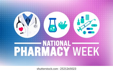 national pharmacy week background or banner design template is observed every year in October. Holiday concept. Template for card, poster, placard, template. eps 10