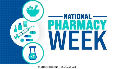 national pharmacy week background or banner design template is observed every year in October. Holiday concept. Template for card, poster, placard, template. eps 10