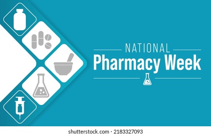 National Pharmacy Week is observed every year in October. to raise your patients and colleagues awareness about the vital role pharmacists play on the healthcare team. Vector illustration